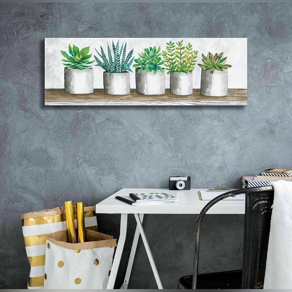 Canvas Wall Art “Succulent Pots” by Cindy Jacobs - Picture 3 of 14